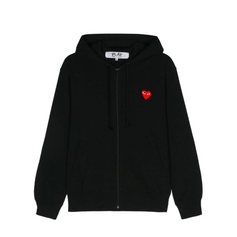 HOODIE ZIP POLYESTER CDG PLAY BLACK