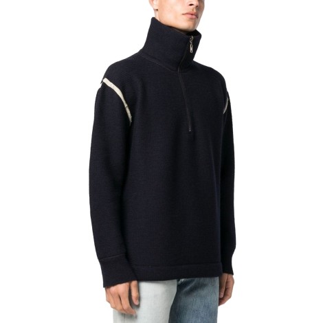 SWEATER KNITWEAR ELBOW PATCH NAVY BLUE