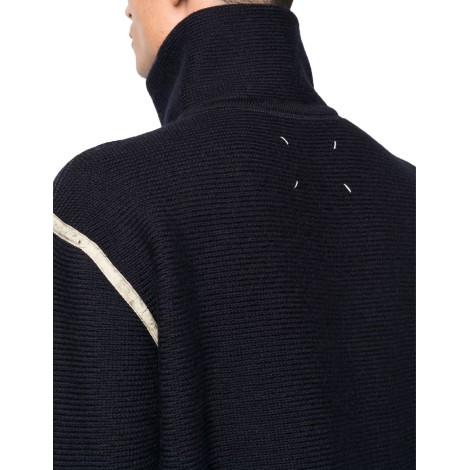 SWEATER KNITWEAR ELBOW PATCH NAVY BLUE