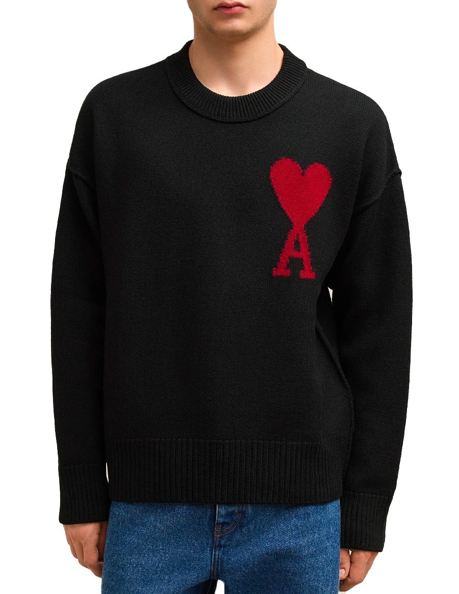 PULL AMI DE COEUR ROUGE NOIR