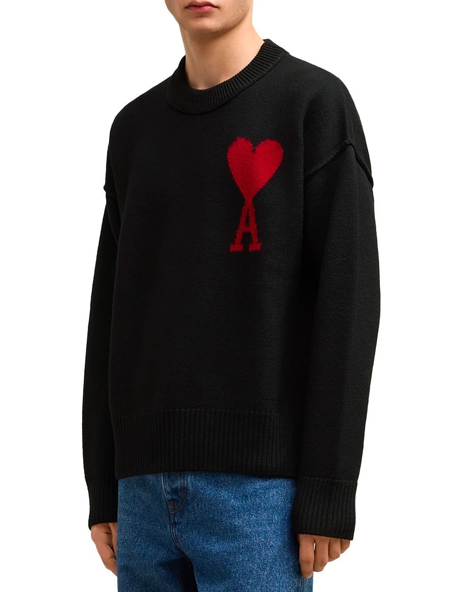 PULL AMI DE COEUR ROUGE NOIR