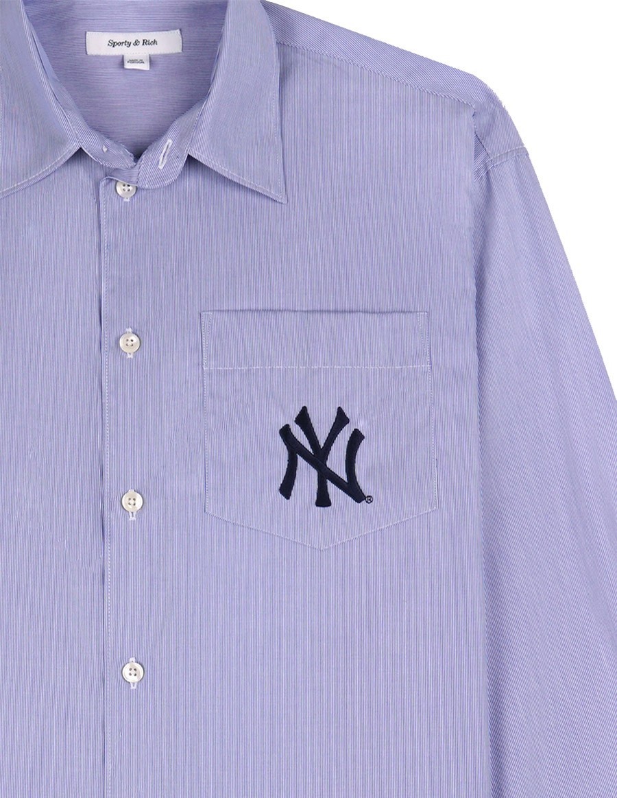 SHIRT YANKEES SERIF OVERSIZED WHITE LIGHT BLUR STRIPE