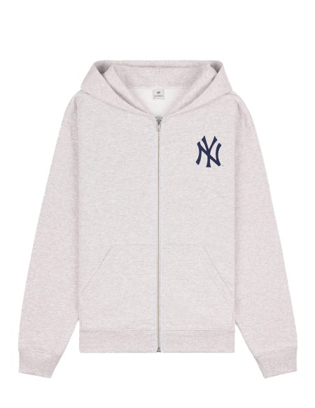 HOODIE ZIP YANKEES SERIF HERTHER GRAY