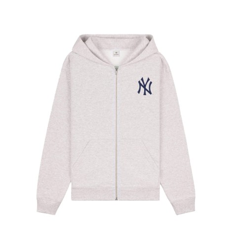 HOODIE ZIP YANKEES SERIF HERTHER GRAY