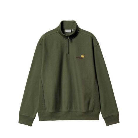 HALF ZIP AMERICAN SCRIPT SWEAT TARRAGON