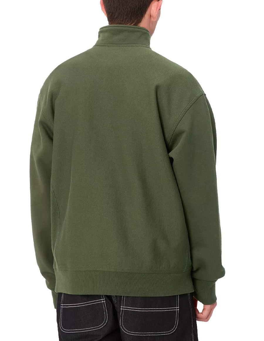 HALF ZIP AMERICAN SCRIPT SWEAT TARRAGON