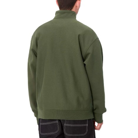 HALF ZIP AMERICAN SCRIPT SWEAT TARRAGON