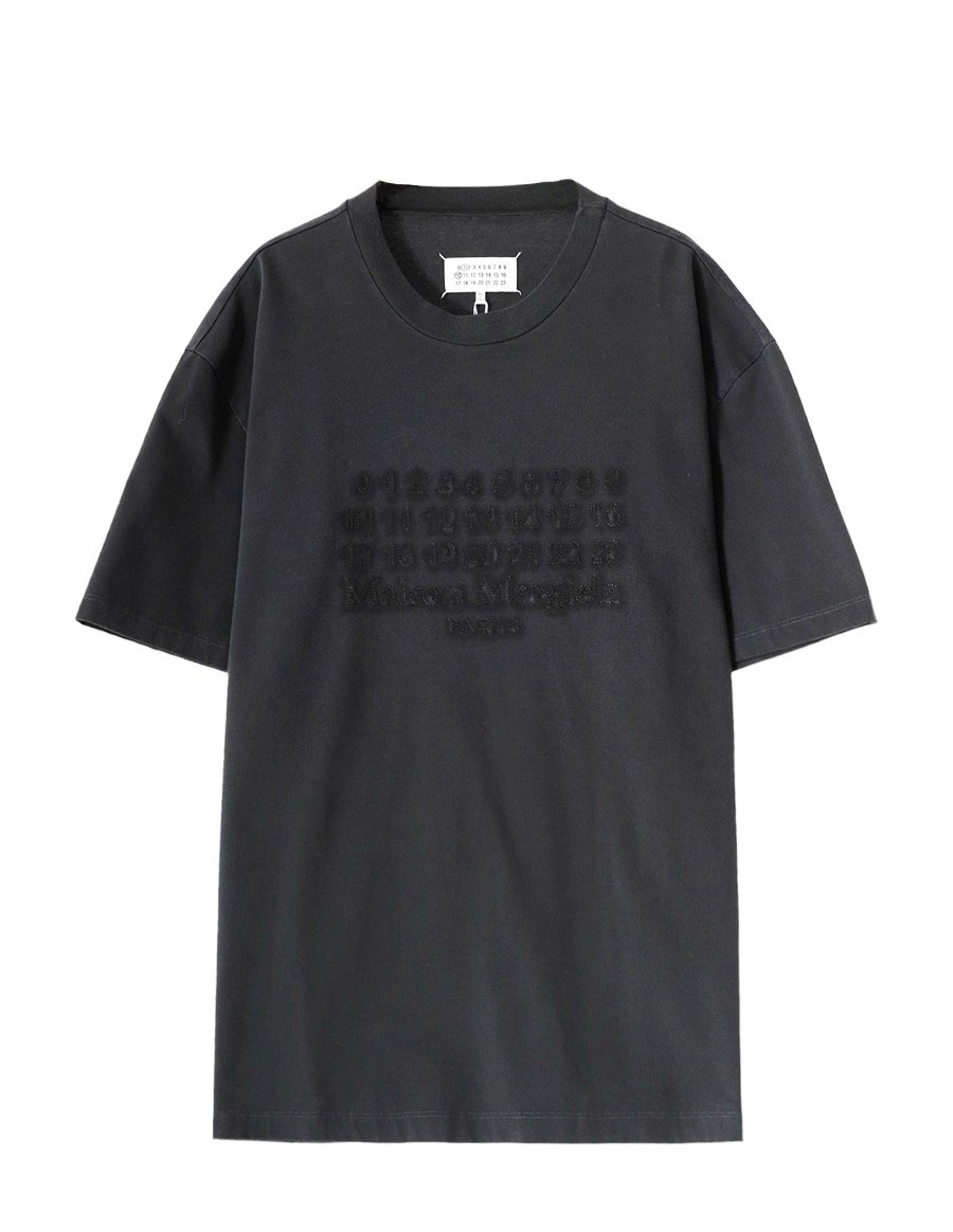 Embroidered logo black Tee - Maison Margiela