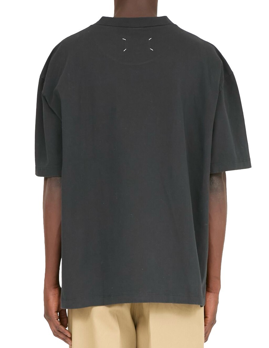 Embroidered logo black Tee - Maison Margiela