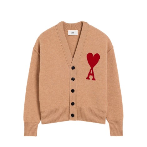 CARDIGAN AMI DE COEUR CAMEL ROUGE