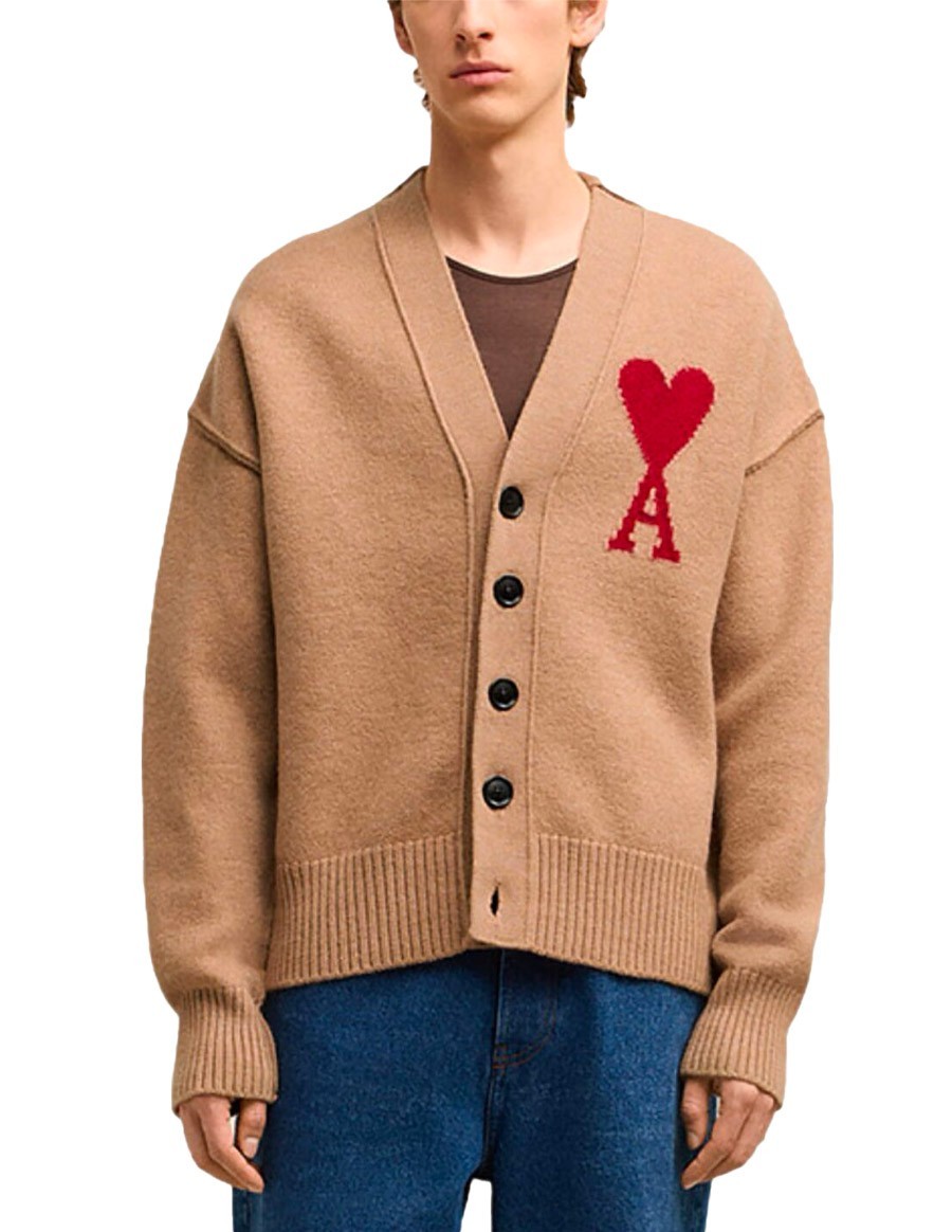 CARDIGAN AMI DE COEUR CAMEL ROUGE