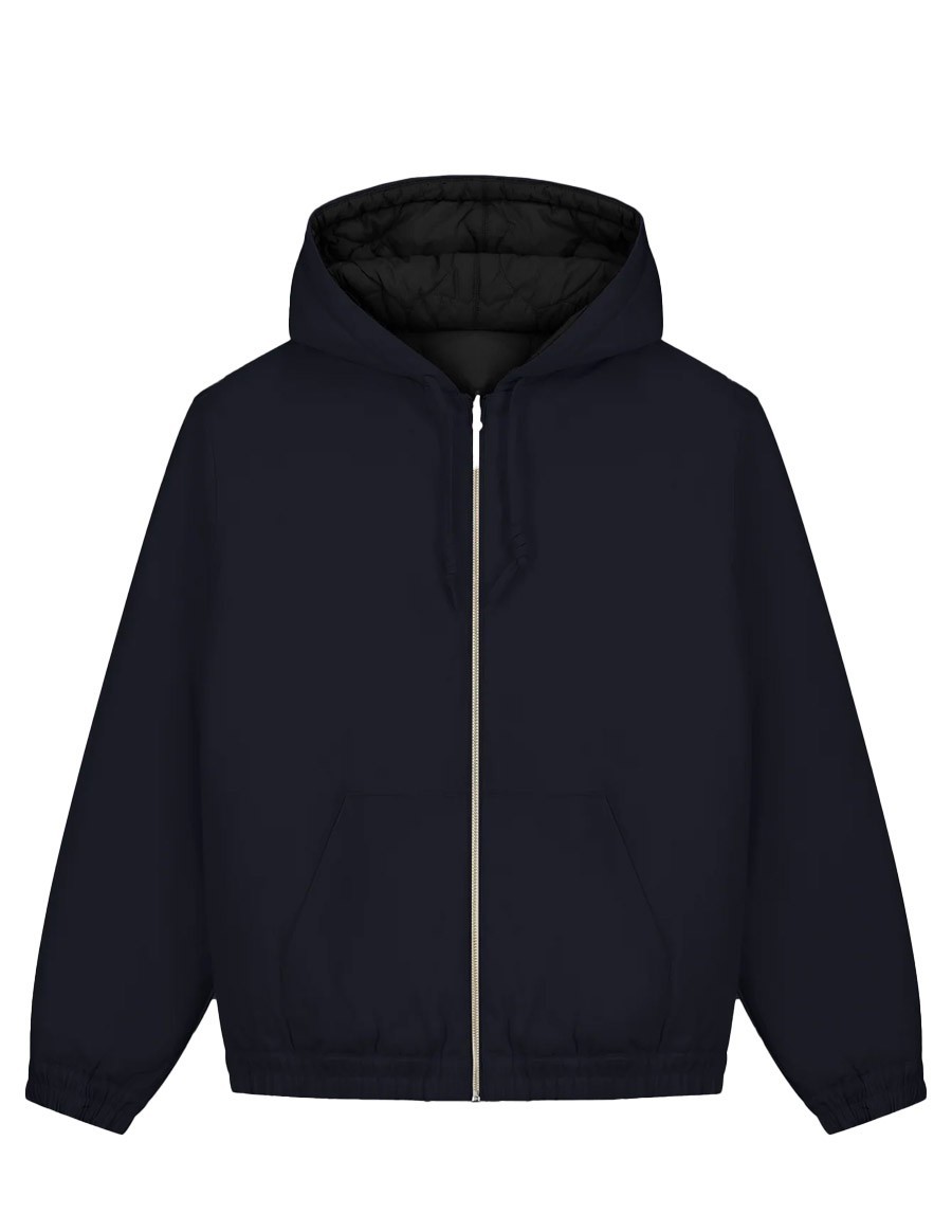 REVERSIBLE HOODED JACKET NAVY