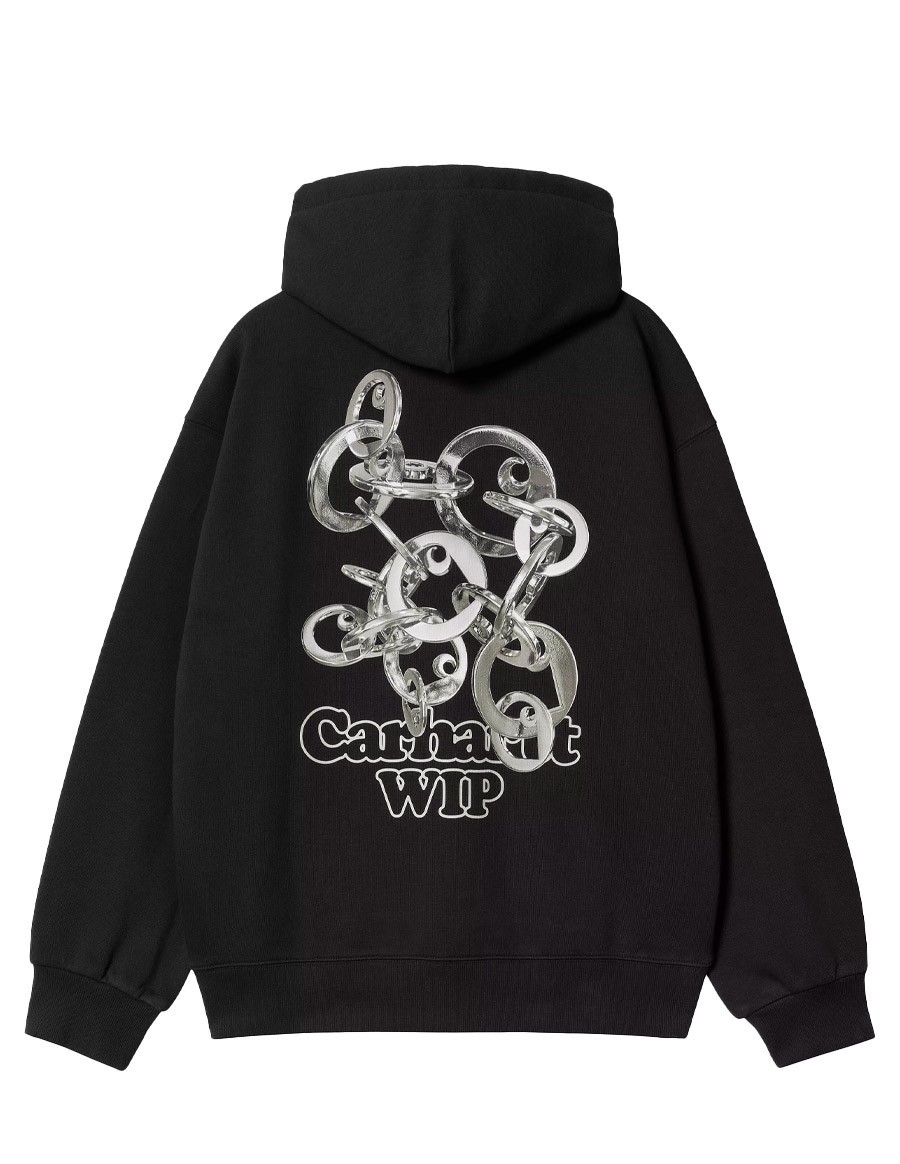 HOODED CHARM LINK BLACK SILVER