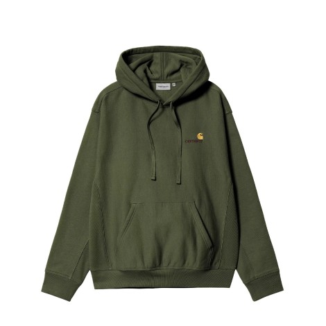 HOODED AMERICAN SCRIPT SWEAT TARRAGON