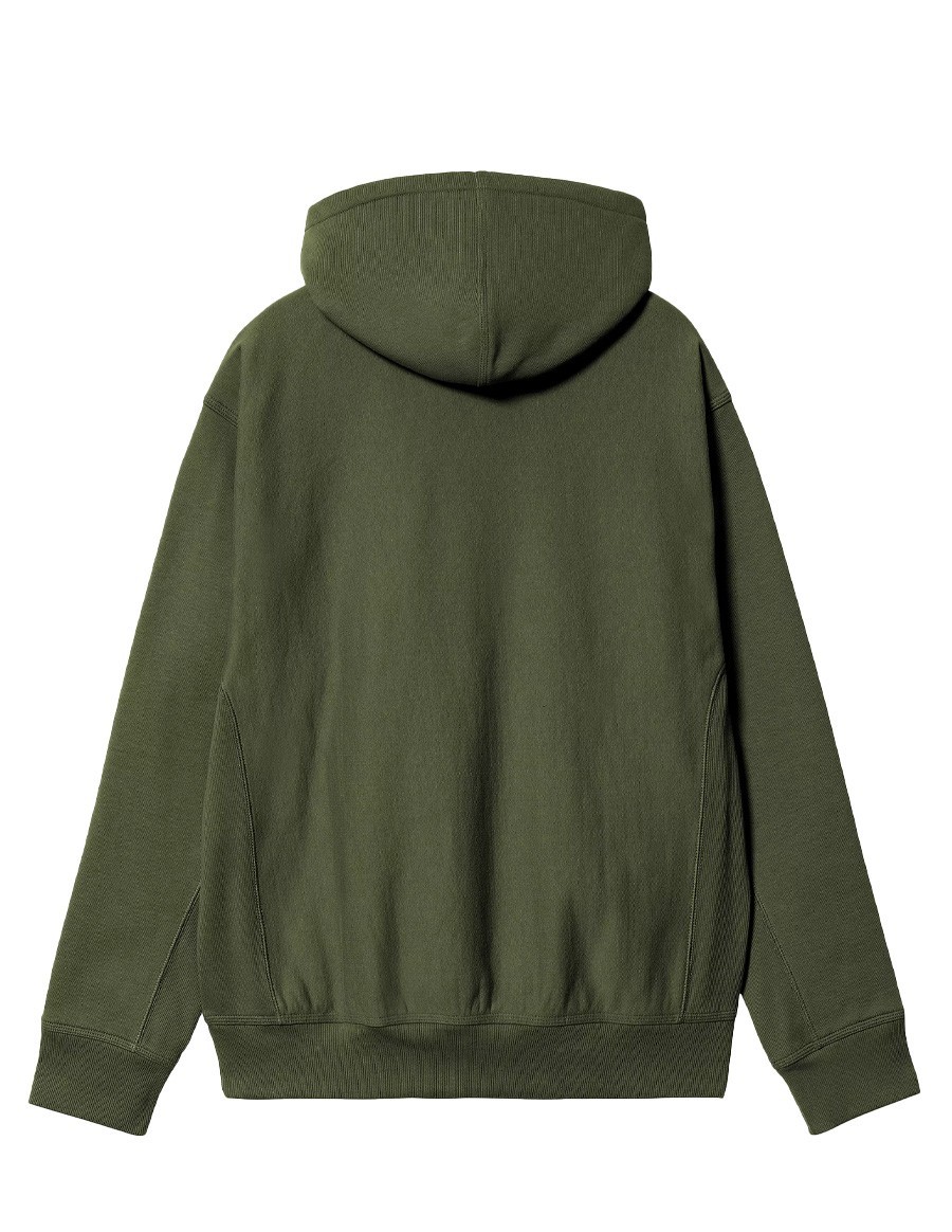 HOODED AMERICAN SCRIPT SWEAT TARRAGON