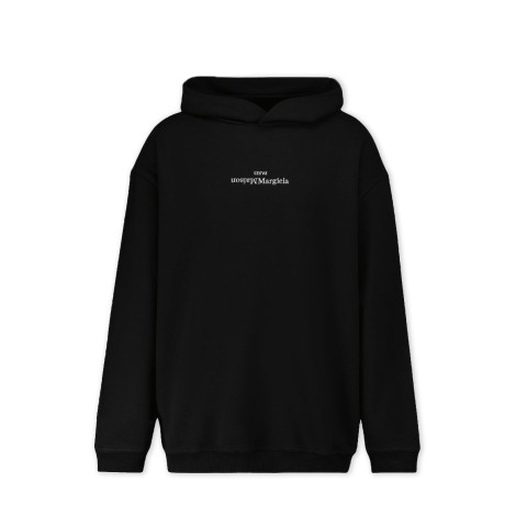 HOODED SWEATSHIRT LOGO RETURNED BLACK