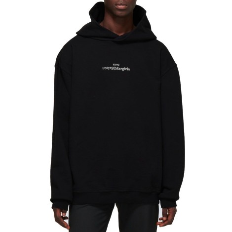 HOODED SWEATSHIRT LOGO RETURNED BLACK