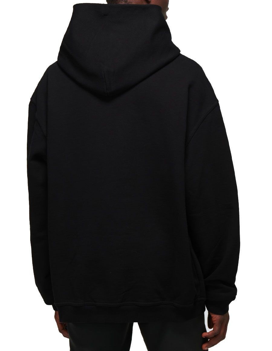 HOODED SWEATSHIRT LOGO RETURNED BLACK