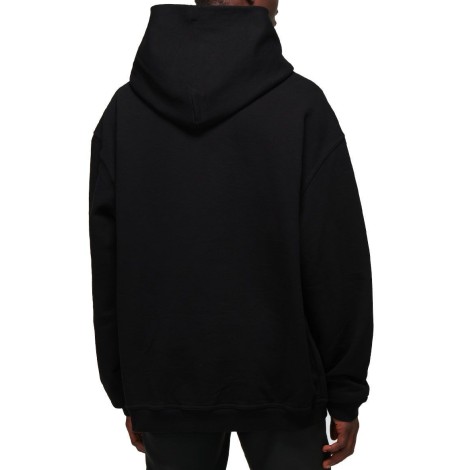 HOODED SWEATSHIRT LOGO RETURNED BLACK