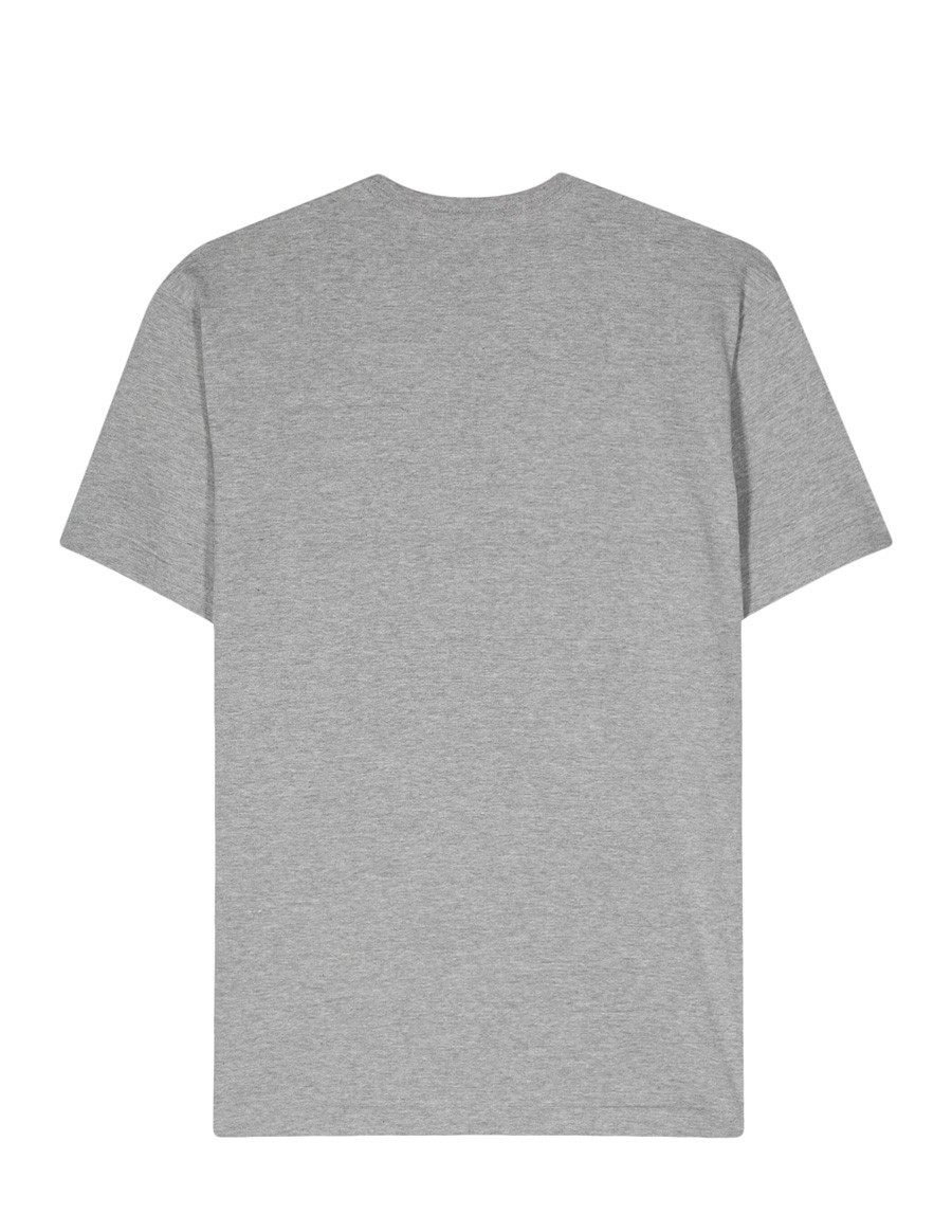 T-SHIRT DOUBLE BURGENDY EMBLEM GREY