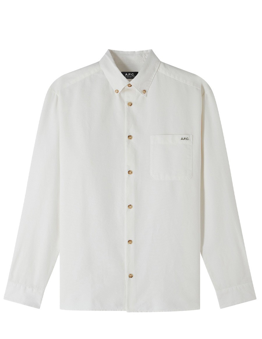 CHEMISE MATEO LOGO BLANC CASSE