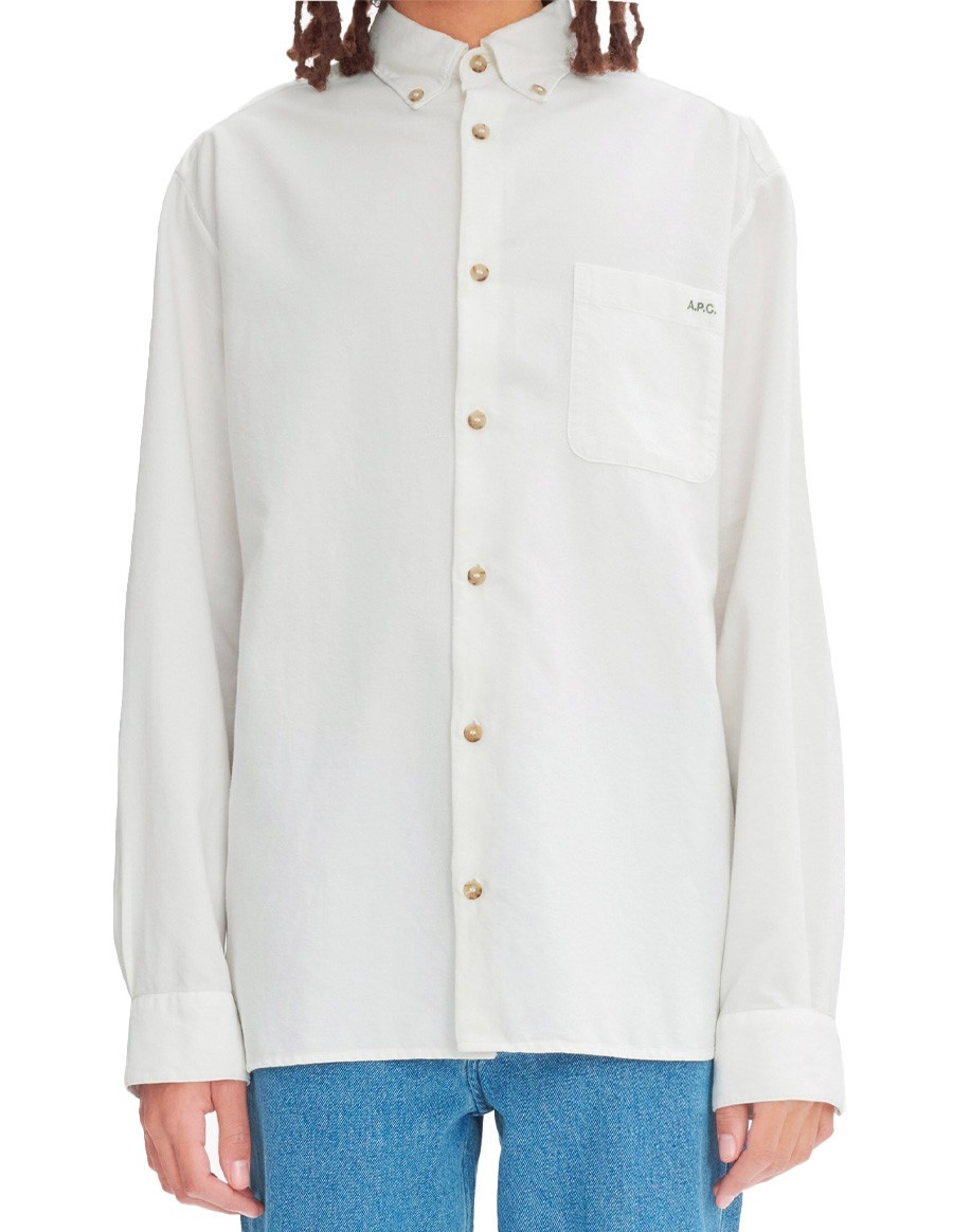 CHEMISE MATEO LOGO BLANC CASSE