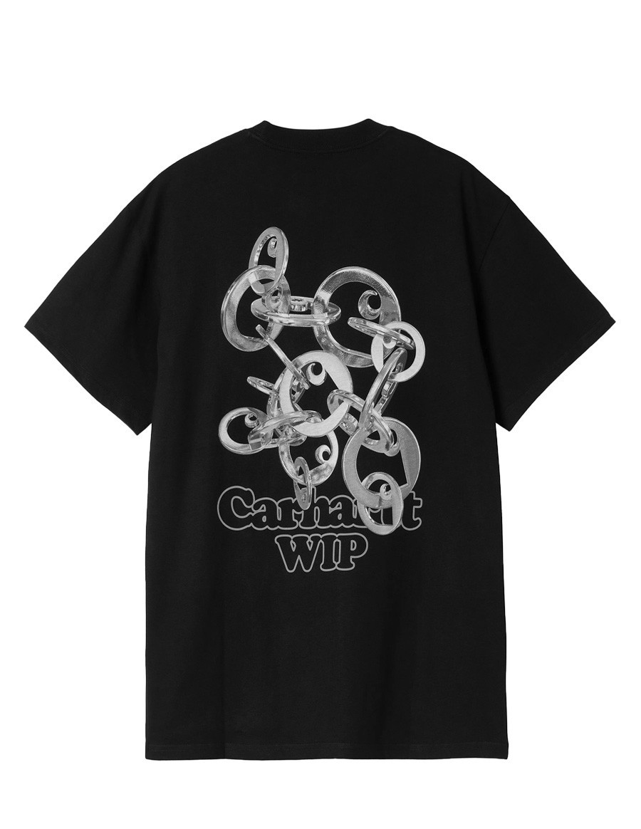 TSHIRT LINKED CHARMS BLACK SILVER