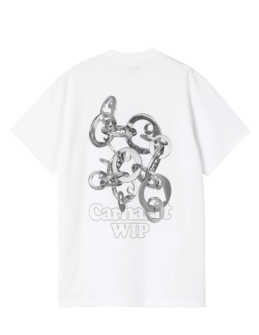 TSHIRT LINKED CHARMS WHITE SILVER