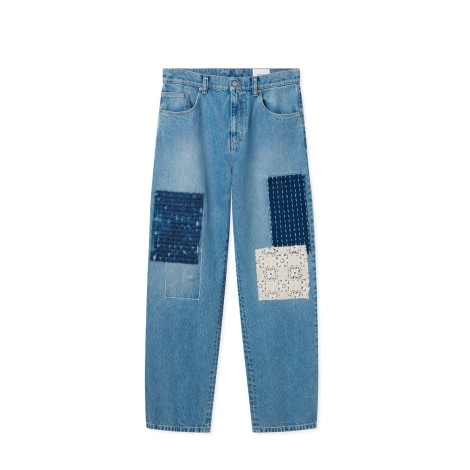 JEANS PATCHWORK RELAXED LIGHT BLUE