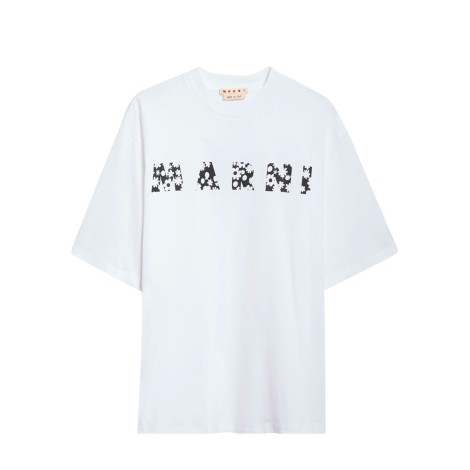 T-SHIRT POP FIELDS MARNI BLACK LOGO WHITE