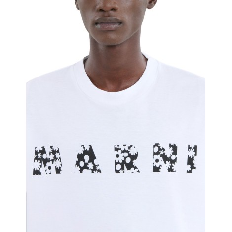 T-SHIRT POP FIELDS MARNI BLACK LOGO WHITE