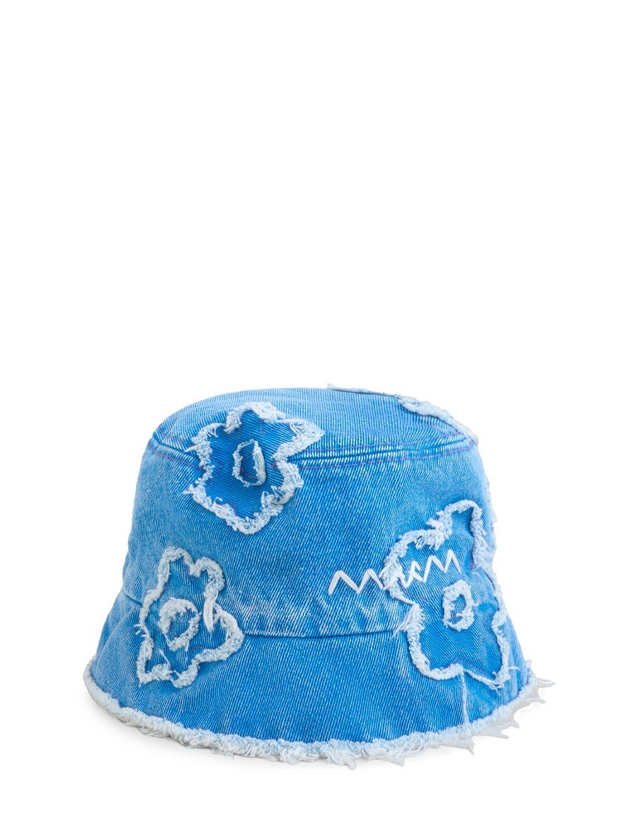 BUCKET HAT PATCH DETAILS LIGHT BLUE DENIM