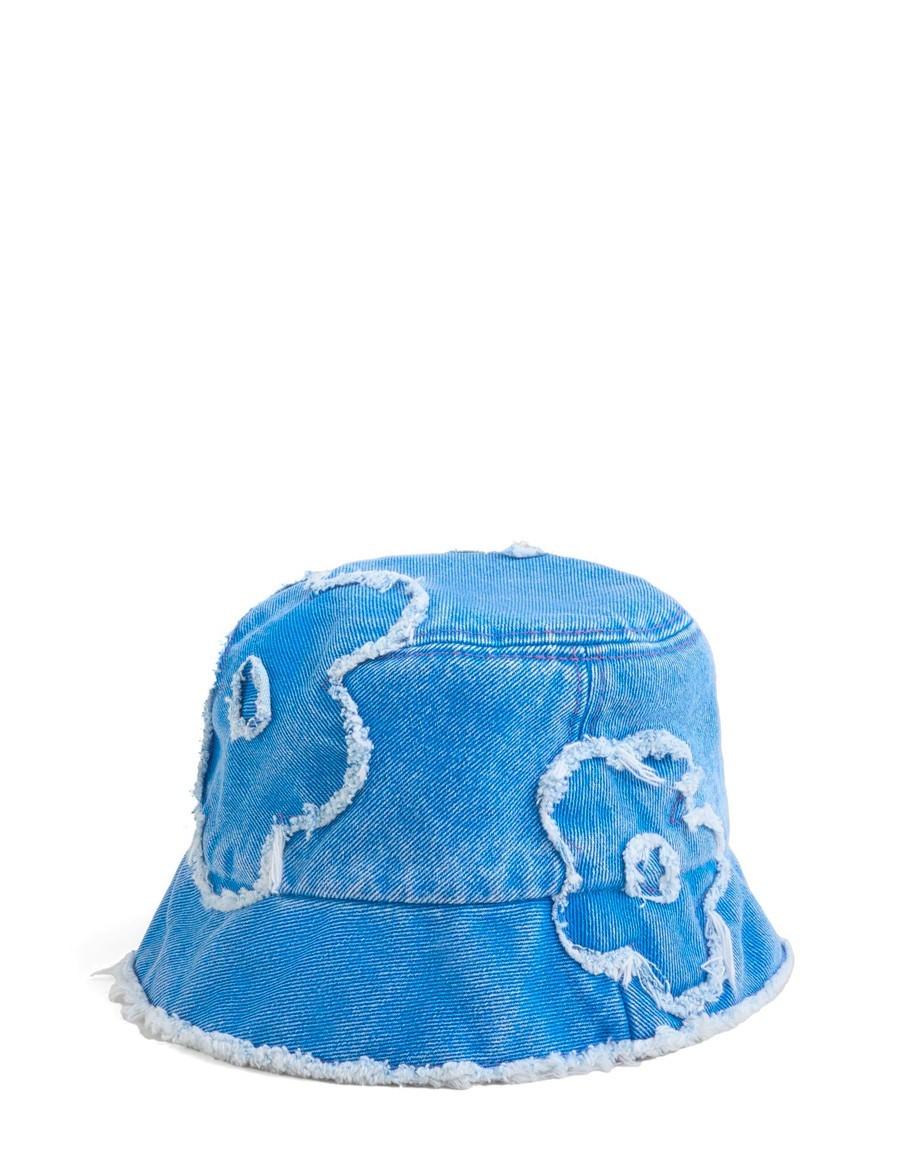 BUCKET HAT PATCH DETAILS LIGHT BLUE DENIM