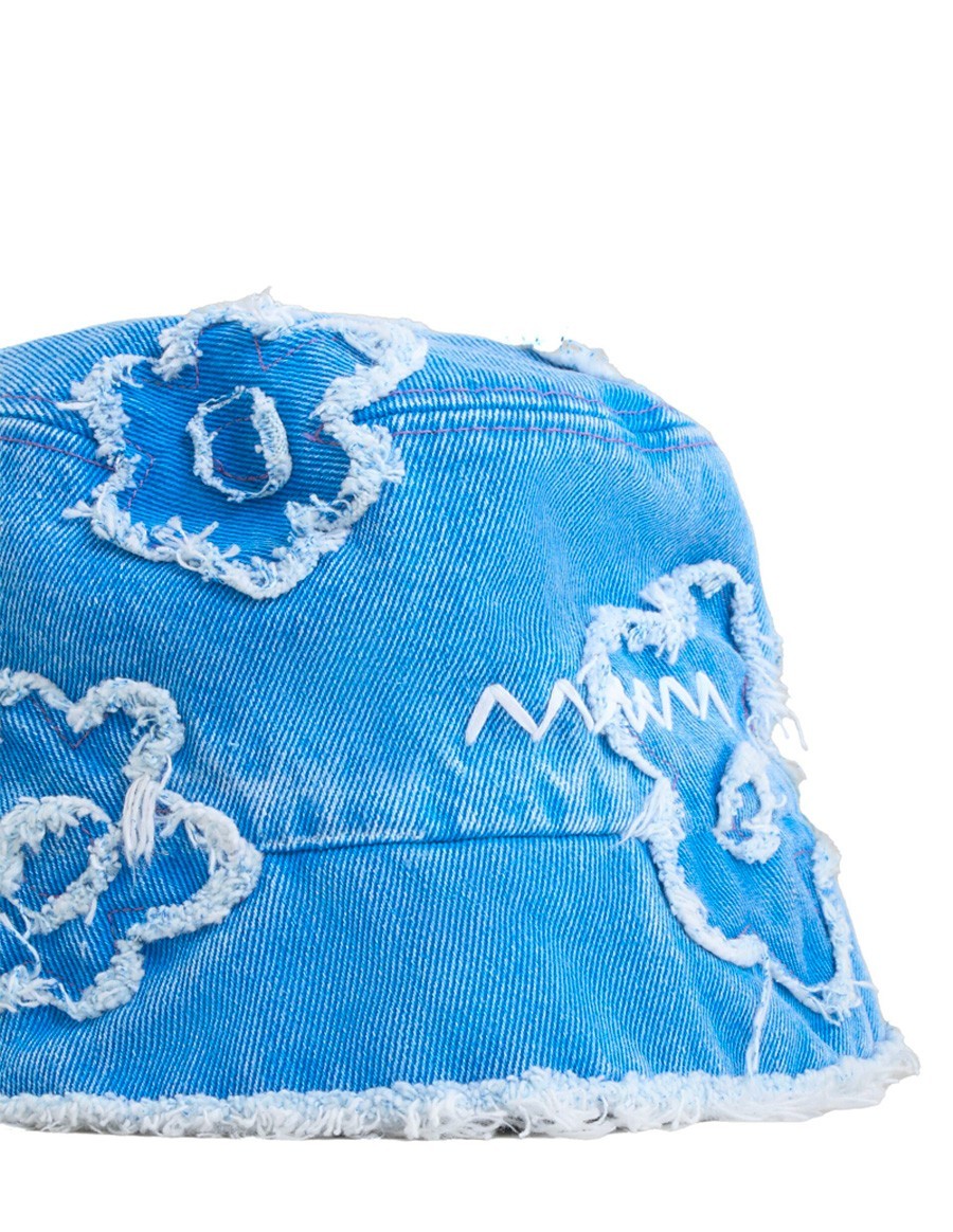 BUCKET HAT PATCH DETAILS LIGHT BLUE DENIM