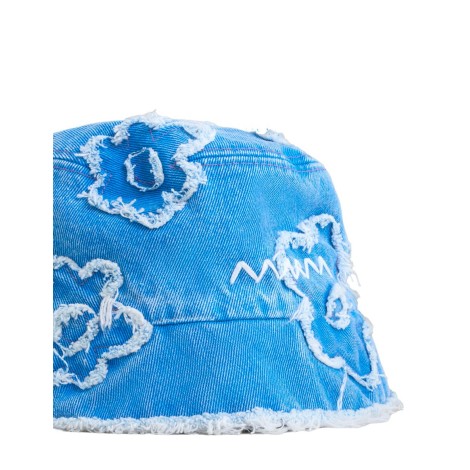 BUCKET HAT PATCH DETAILS LIGHT BLUE DENIM