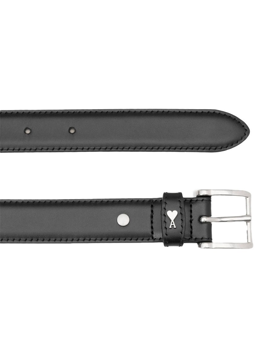 BELT PARIS LEATHER BLACK SILVER