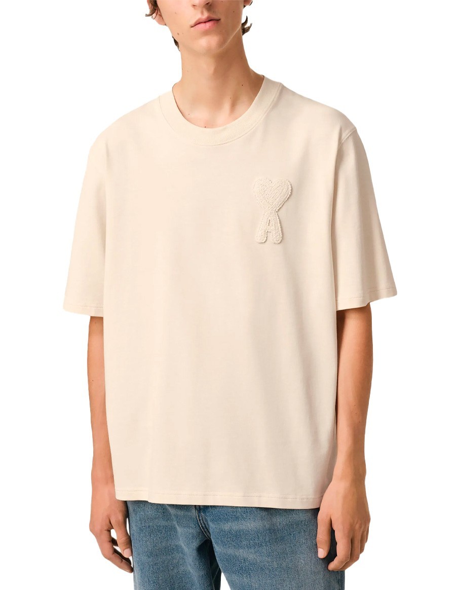 TSHIRT ADC PATCH AMI DE COEUR BLANC CREME