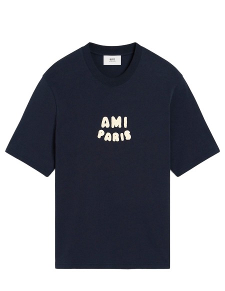 TSHIRT PATCH AMI PARIS BLEU MARINE