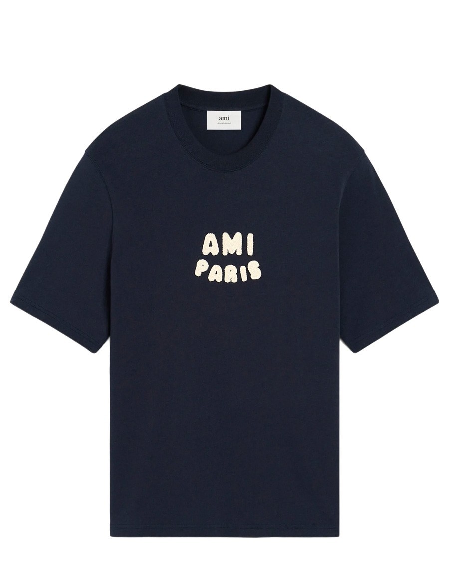 TSHIRT PATCH AMI PARIS BLEU MARINE