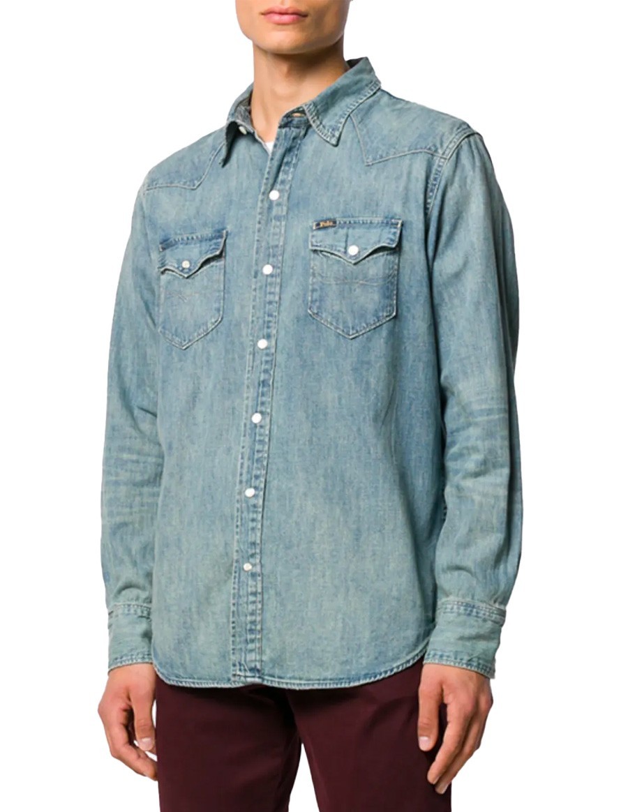 SHIRT SLUB WESTERN DENIM BLUE