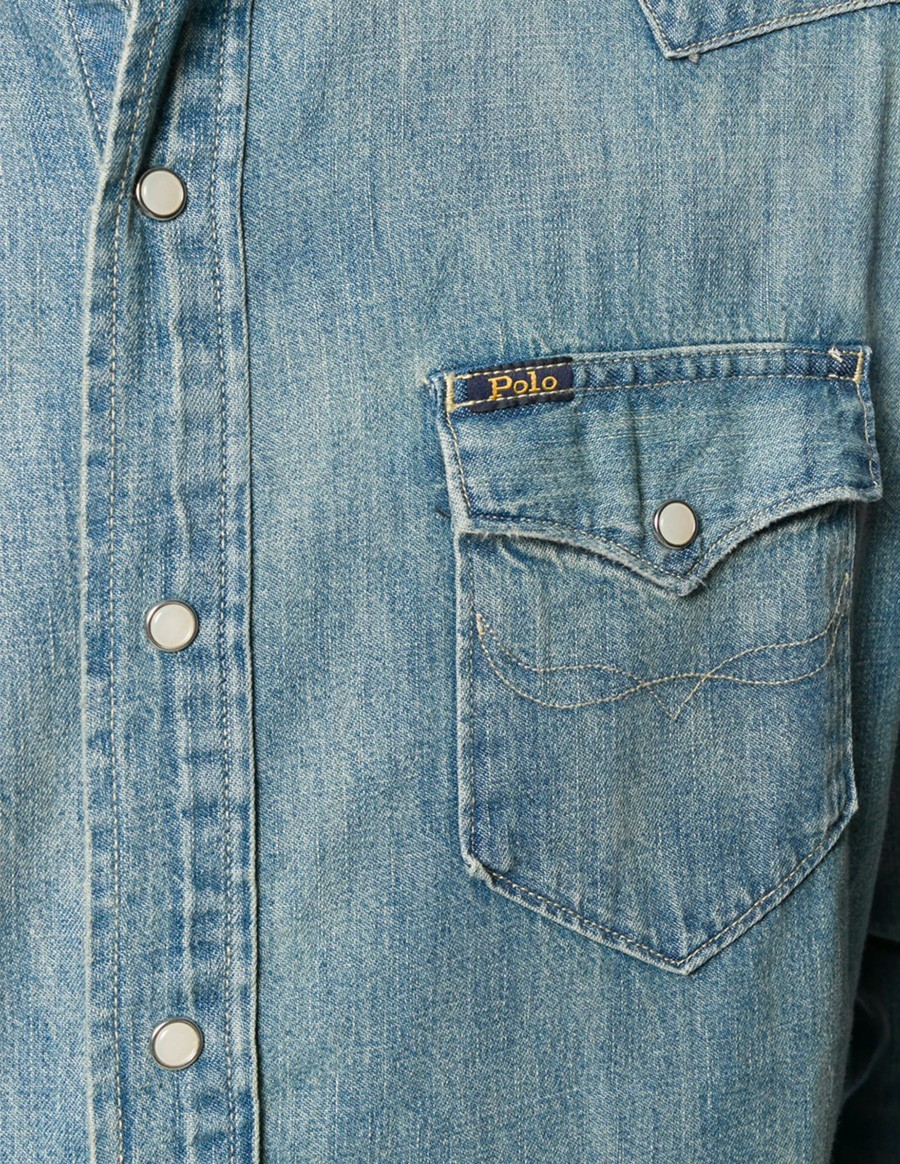 SHIRT SLUB WESTERN DENIM BLUE