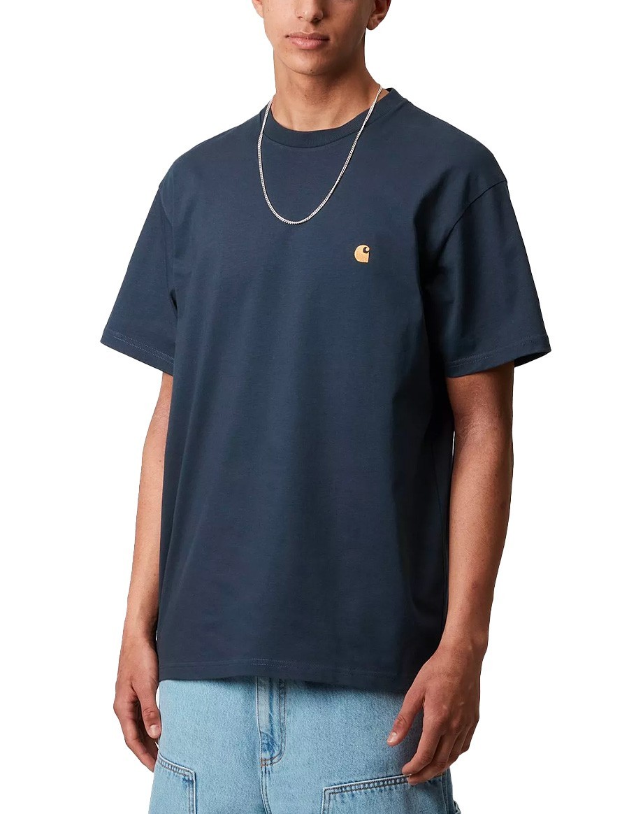 TSHIRT S/S DUSKY BLUE GOLD