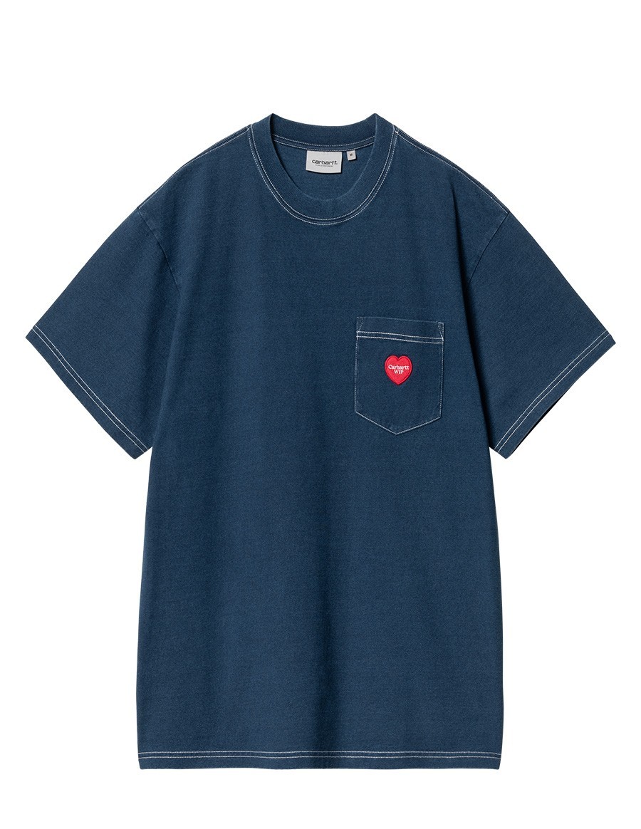 T-SHIRT S/S INGO POCKET DARK BLUE GARMENT DYED