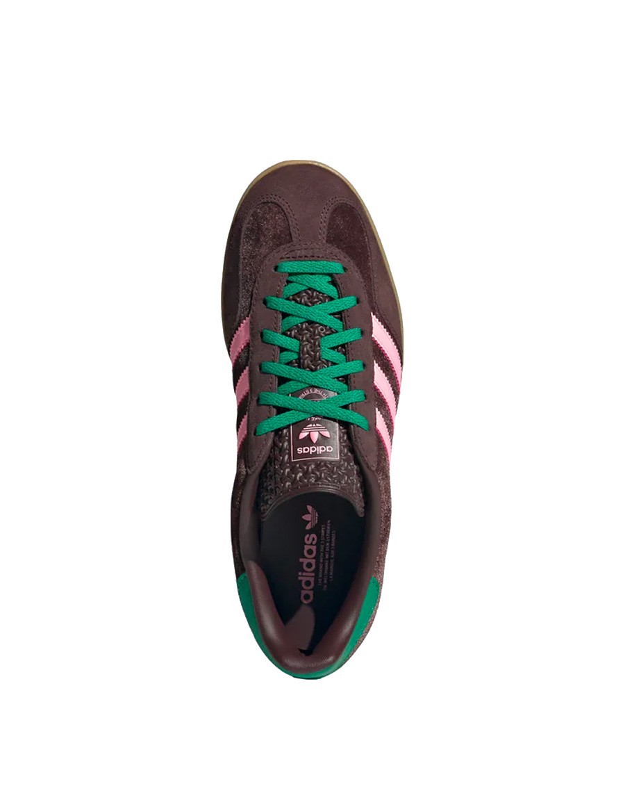 Adidas Gazelle - Sneakers - Dark brown/Glow pink/Court green