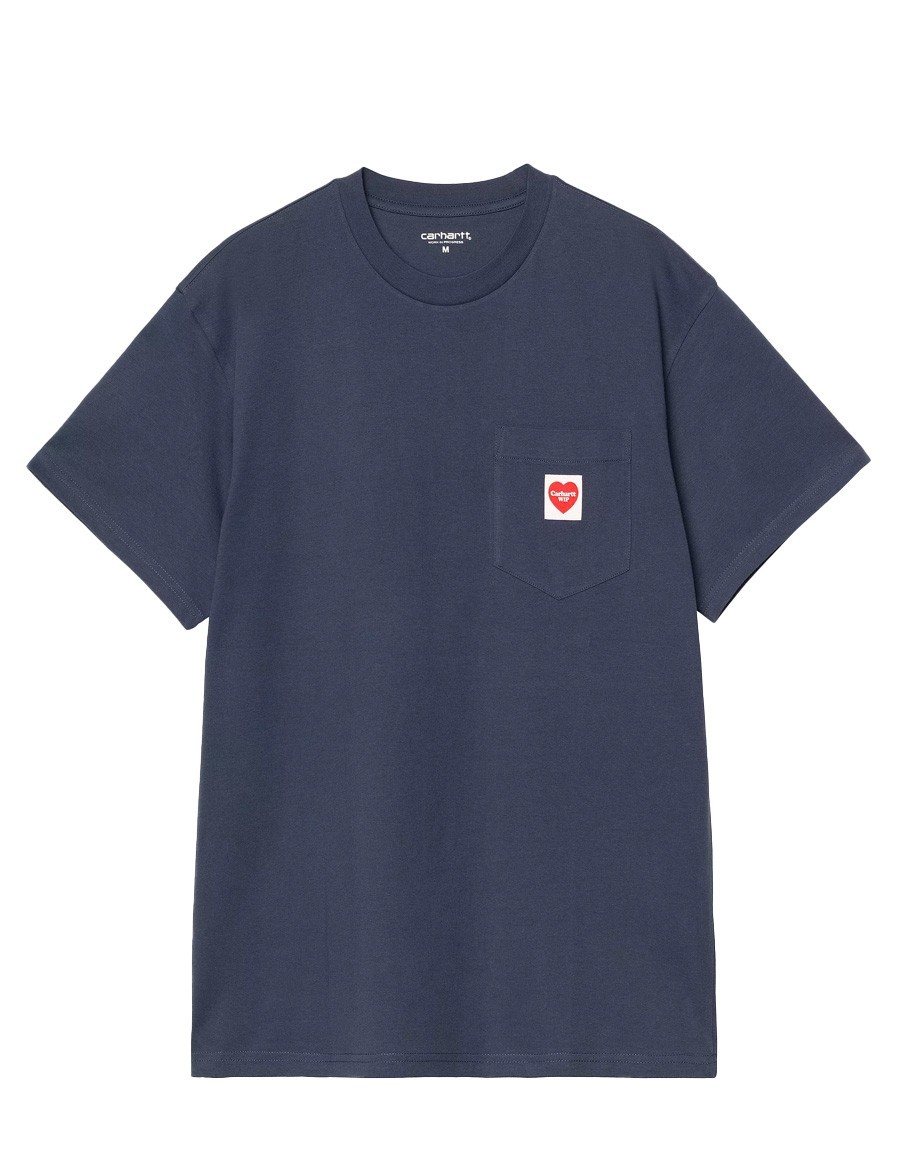 T-SHIRT S/S POCKET HEART BLUE