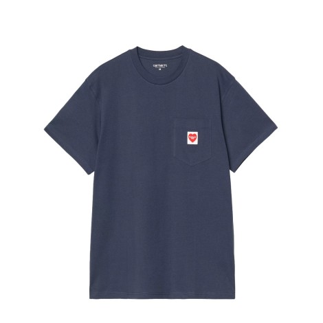 T-SHIRT S/S POCKET HEART BLUE