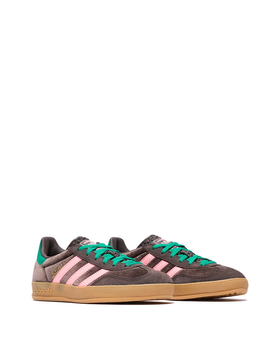 Adidas Gazelle - Sneakers - Dark brown/Glow pink/Court green