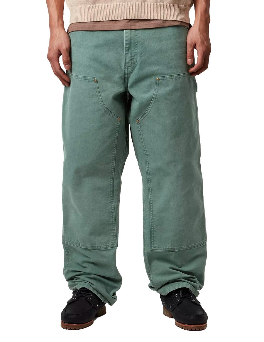 DOUBLE KNEE PANT SILVER PINE STONE CANVAS