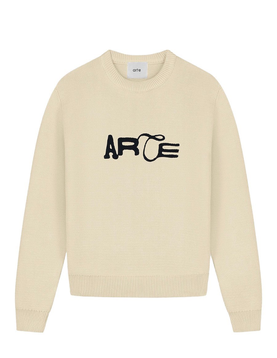 LOGO KNIT SWEATER CREAM