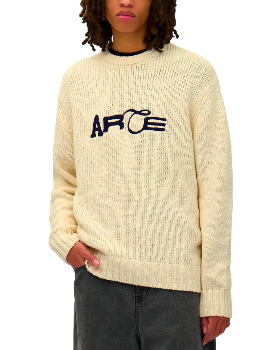 LOGO KNIT SWEATER CREAM